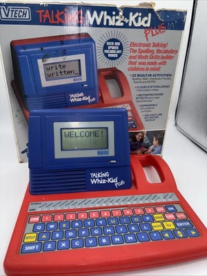 Vintage VTech Talking Whiz Kid Plus Learning Computer 1991 w/ Original Box Works - Image 1 of 4
