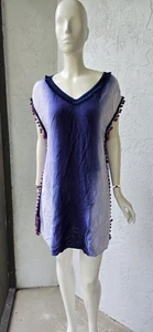 Roberta Roller Kaninchen Strand Coverup Dip Dye Bommel Tunika Baumwolle Damen XS/S - Bild 1 von 5