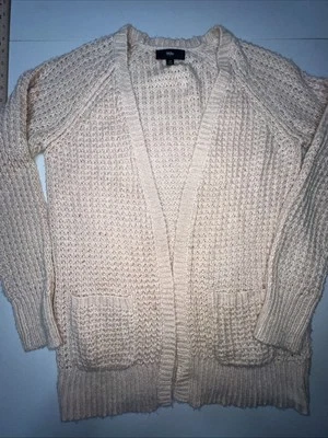 Mossimo Supply Co Cárdigan Suéter Mujer Medio Rosa Bolsillos Delanteros Abiertos Foto 1 de 4