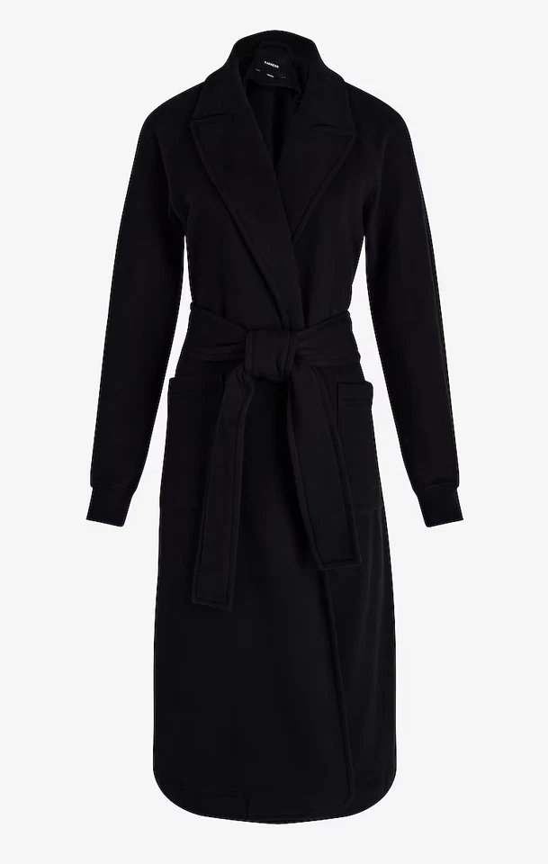 Express Sudadera con Cinturón Gabardina Grande NUEVO Negro Bolsillos con Cinturón Bata de Baño Foto 1 de 4