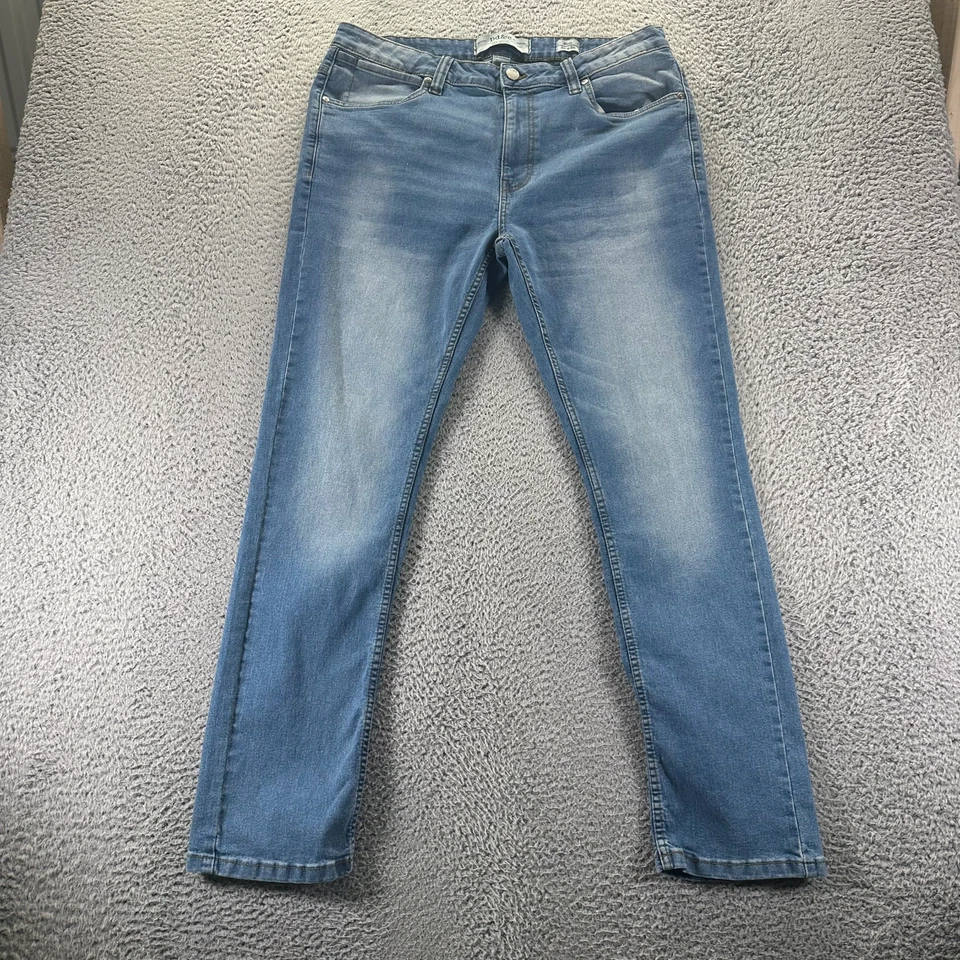 Мужские джинсы PD&C 36x32 синий хлопок джинсовая ткань прямой приталенный крой выцветшая эластичная рабочая одежда - Изображение 1 из 4