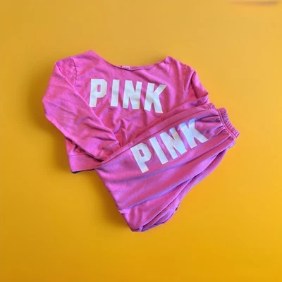 Conjunto de sudadera Y2K Victoria’s Secret ROSA cuello redondo fuera de los hombros talla S Foto 1 de 4