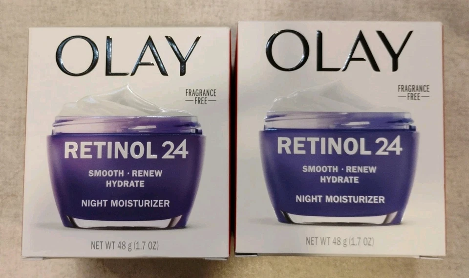 2 Pack Olay Retinol 24 Night Moisturizer Fragrance Free 1.7 oz  Each Dmgd Boxes - Image 1 of 1
