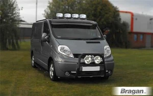 Dachträger A + Flecken + LEDs passend für Ford Transit MK7 2007-2014 Van vorne niedrig SCHWARZ - Bild 1 von 10