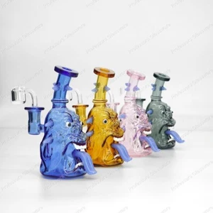 Bong de vidrio de alta calidad grueso colorido con lengua Monster Devil de 6" - Imagen 1 de 5