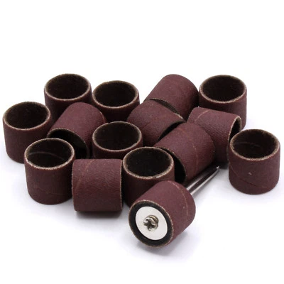 HOBBYPOWER24 15x Schleifhülsen + 1x Aufnahmedorn Ø13mm für Dremel Proxxon Zubehör Körnung 80