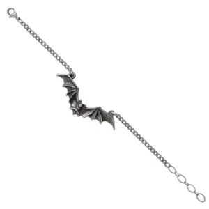 Vampire Romance Gothic Bracelet Black Heart Bat Wings Goth Rock Pewter Jewelry - Picture 1 of 3