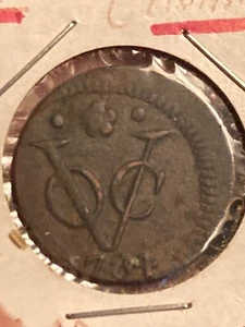 Error Coin Off Center East India Trading Co VOC Holland Colonial Cent - Picture 1 of 4