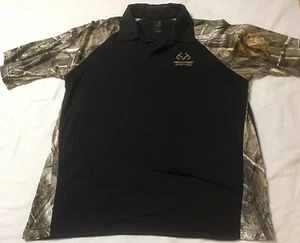 Realtree Outfitters Mens Shirt Black & Camouflage Hunting Short Sleeve Med/Lg?? - Picture 1 of 6