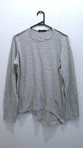 Bassike Grey Stripe Heritage French Seam L/S TShirt Top XS 6 8 10 RRP150 NEW - Picture 1 of 7