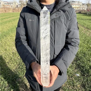 4.5LB Natural Clear Quartz Obelisk Reiki Crystal Wand Point Tower Decor specimen - Picture 1 of 12