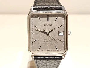 VINTAGE RECTANGLE TANK ELEGANT SWISS MEN'S ST.STEEL QUARTZ WATCH"TISSOT"SEASTAR - Picture 1 of 11