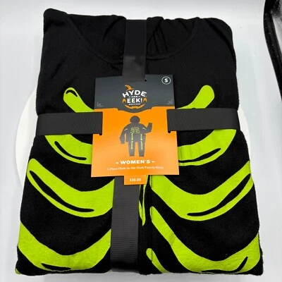 Women's Glow in the Dark Skeleton One Piece Sleep Set Pajamas Small - Image 1 of 2