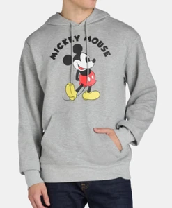Disney Mickey Mouse Para hombres Talla M 46"" Estampado Gráfico Sudadera con Capucha Mangas Largas Gris NUEVO - Imagen 1 de 9