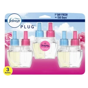 Plug In Air Freshener, Odor-Fighting Oil Refill, Downy April Fresh, 3 Refills - Picture 1 of 5