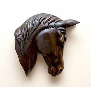 15 "madera tallada a mano negro caballo pared colgante decoración hecha a mano escultura - Imagen 1 de 3