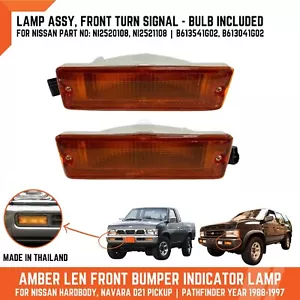 Par de luces de señal de giro de parachoques ámbar para camioneta Nissan Navara D21 WD21 88-97 - Imagen 1 de 9