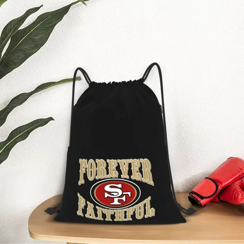 Forever Faithful San Francisco 49ers Drawstring Backpack Waterproof & Light Cover