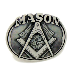 Mason Belt Buckle Western Cowboy American Workers (MASN-03-S) - Picture 1 of 2