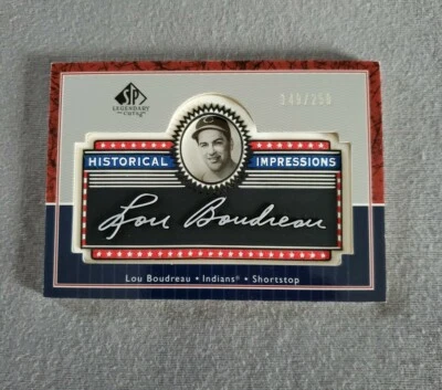 2003 SP Legendary Cuts Historical Impressions Silver #LB Lou Boudreau SN 149/250 - Image 1 of 2
