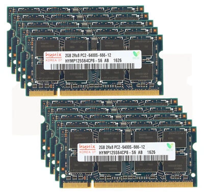 Hynix 2GB 2RX8 PC2-6400S DDR2 800Mhz RAM 200Pin SODIMM Laptop Memory lot - Image 1 of 4