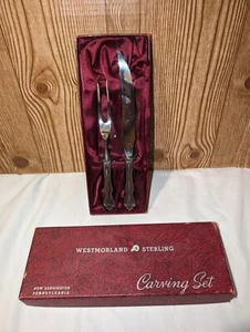 Beautiful Vintage Stainless Carving Set Knife Fork Thorntons England W/ Box READ - Picture 1 of 15
