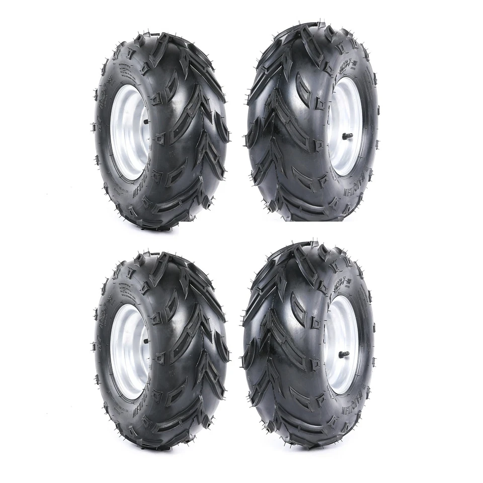 4pc 7" 16x8-7 16x8.00-7 Tire Rim Wheel 3 Lugs 16x8x7 16-8-7 for ATV Go kart Quad - Image 1 of 4