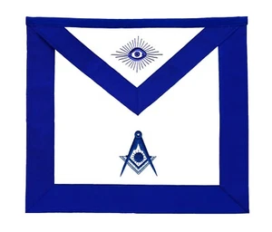 MASONIC BLUE LODGE OFFICER APRON HAND EMBROIDERED - SENIOR DEACON - Picture 1 of 3