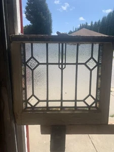 ~ SMALL ANTIQUE STAINED GLASS WINDOW ~ 22.5 x 20.5 ~ ARCHITECTURAL SALVAGE - Picture 1 of 11