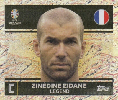 PANINI FUßBALL UEFA EM EURO 2024 DEUTSCHLAND Topps Sticker Football European Championship Euro 2024 No. FRA 2: Zinedine Zidane Legend France Picture