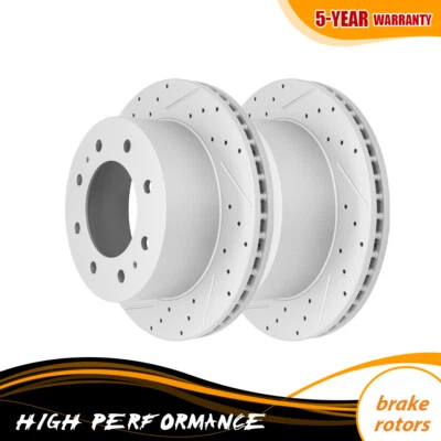 Rear Drilled Brake Rotors for 2011-2021 Chevy Silverado GMC Sierra 2500HD 3500HD - Image 1 of 4