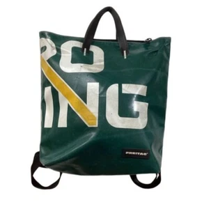 FREITAG F201 PETE Tote Hand bag city Backpack 2way GREEN YELLOW LOGO RARE USED - Picture 1 of 9