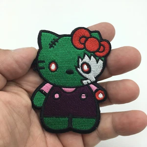 Hello Zombie Kitty Mash Up bestickt Haken und Schleife Moral Patch KOSTENLOSER USA-VERSAND - Bild 1 von 1