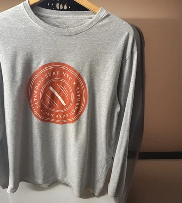 New! Saturdays New York City Cotton Graphic Tee Size XL Gray Long Sleeve T-Shirt - Image 1 of 3