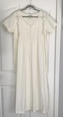 Camisón largo completo vintage ORVIS ~ Algodón ~ Marfil ~ Grande ~ Usado en excelente estado Foto 1 de 4