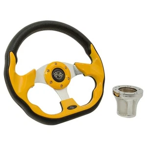 GTW 12.5 Inch Yellow Racer Golf Cart Steering Wheel for EZGO TXT (1994.5-Up) - Bild 1 von 3