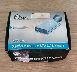 NEW SIIG SuperSpeed USB 3.0 To 3.5" Enclosure SATA 3Gb/s HDD PLUS WIPED 500GB HD - Picture 1 of 7