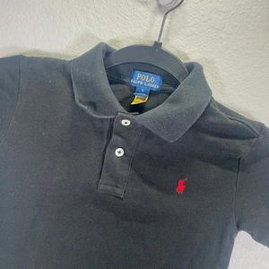 Polo Ralph Lauren Polo Shirt Classic Fit Red Pony Logo Black Size 7 - Picture 1 of 4