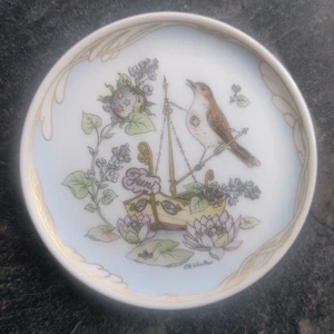 Hutenreuter Untersetzer mit Motiv Nachtigal  Durchm: 10 cm - Bild 1 von 2