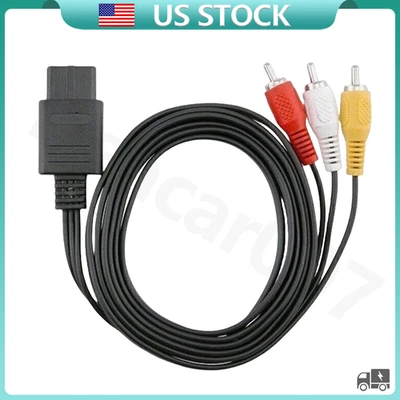 AV TV Audio Video Stereo Cable Cord For Nintendo 64 N64 SNES Gamecube 6FT - Image 1 of 4