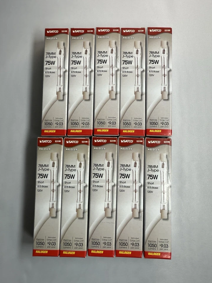 Satco S3199 75WT3Q/CL/R7S/120V 78MM J-Type 120V R7S Base - 10 PACK - Image 1 of 4