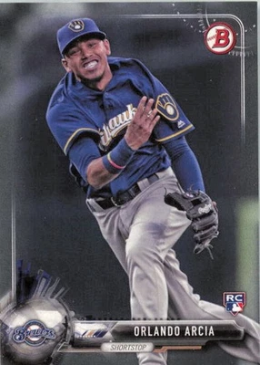 Bowman Baseball #41 2017 Orlando Arcia Milwaukee Brewers Foto 1 de 2