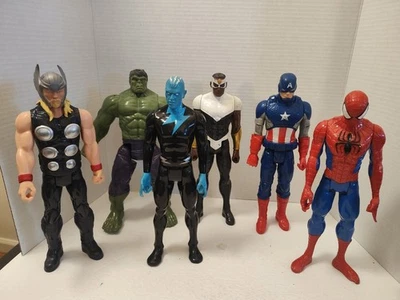 Lote de 6 figuras de acción Marvel Spider-Man Hulk Electro 2014-16 Hasbro de 11 pulgadas Foto 1 de 4