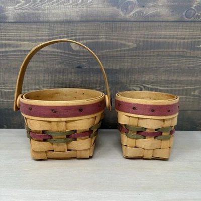 2 Vintage 1995 Royce Craft Small Baskets Roscoe Village Coshocton OH - Image 1 of 4