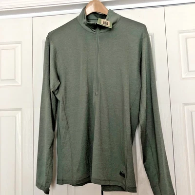 Jersey rei 1/2 cremallera verde poliéster 94% spandex 6% hombre M nuevo sin etiquetas Foto 1 de 3