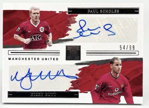 2021-22 Panini Impeccable Paul Scholes Nicky Butt Dual Auto Manchester United/99 - Picture 1 of 2