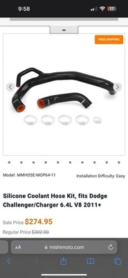 Mishimoto Silicone Coolant Hose Kit, Fits Dodge Challenger/Charger 6.4L V8 2011+ - Image 1 of 4