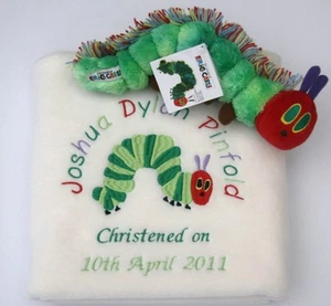 Personalised The Very Hungry Caterpillar Baby Blanket  and Matching Beanie Toy! - Picture 1 of 1