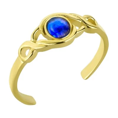 Zehenring Zehring Türkis Stein 925 Silber vergoldet Zehenschmuck - Bild 1 von 2