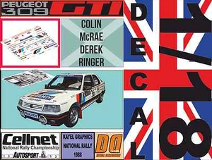 DECAL 1/18 PEUGEOT 309 GTI COLIN MCRAE NATIONAL RALLY 1988 (02) - Picture 1 of 1
